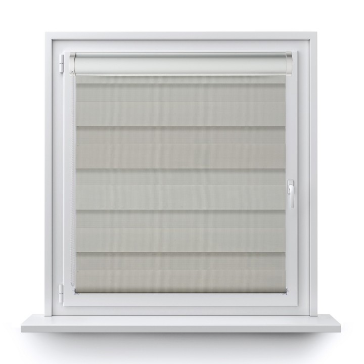 Roleta w kasecie PCV Dzień Noc Przyciemniająca Classic z prowadnicą Jasnoszara 21