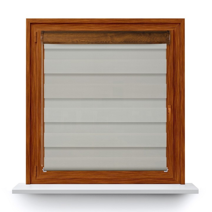 Roleta w kasecie PCV Dzień Noc Przyciemniająca Classic z prowadnicą Jasnoszara 21