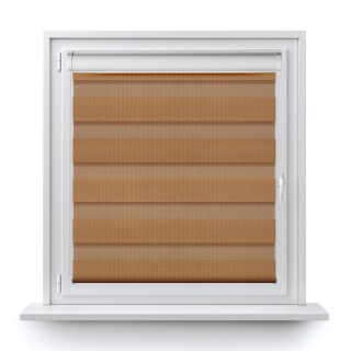 Roleta w kasecie PCV Dzień Noc Przyciemniająca Classic z prowadnicą Jasnobrązowa 1210