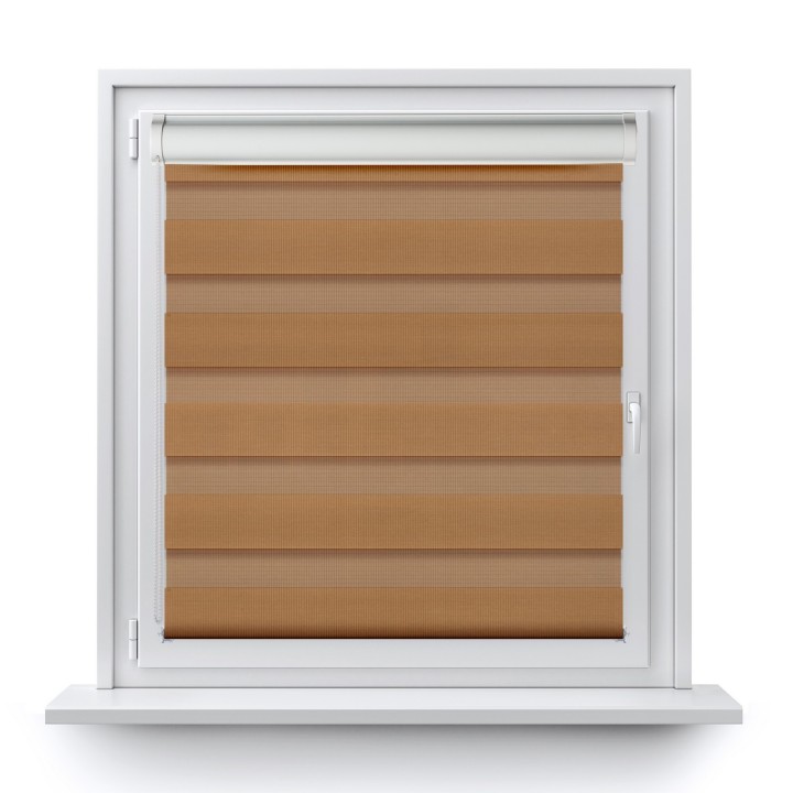 Roleta w kasecie PCV Dzień Noc Przyciemniająca Classic bez prowadnic Jasnobrązowa 1210