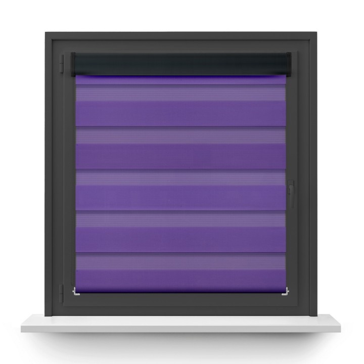Roleta w kasecie PCV Dzień Noc Przyciemniająca Classic z prowadnicą Fioletowa 608