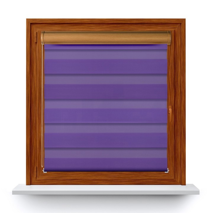 Roleta w kasecie PCV Dzień Noc Przyciemniająca Classic bez prowadnic Fioletowa 608