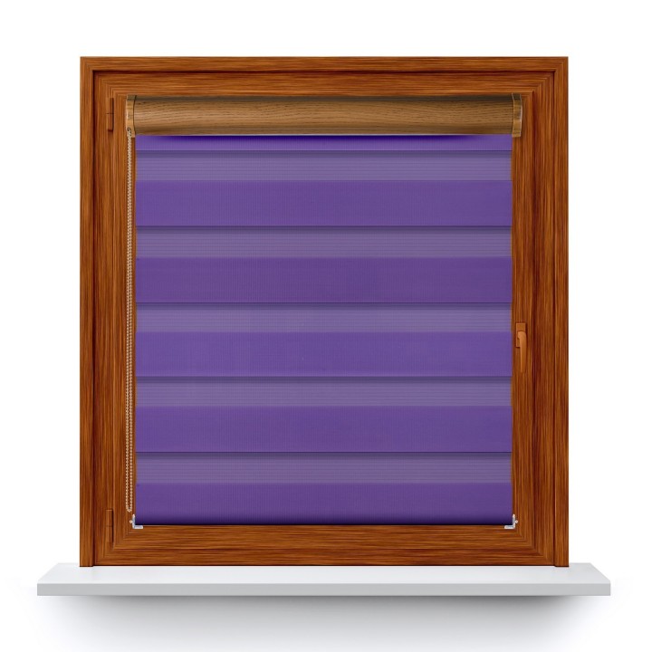 Roleta w kasecie PCV Dzień Noc Przyciemniająca Classic bez prowadnic Fioletowa 608