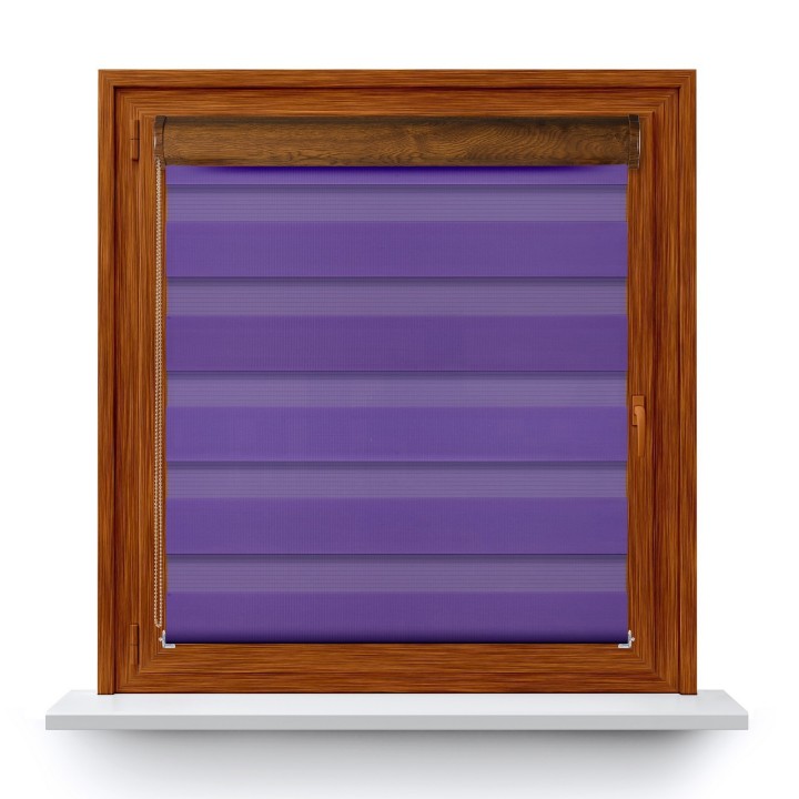 Roleta w kasecie PCV Dzień Noc Przyciemniająca Classic z prowadnicą Fioletowa 608