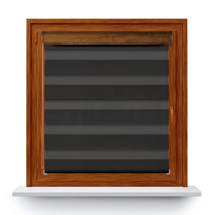 Roleta w kasecie PCV Dzień Noc Przyciemniająca Classic z prowadnicą Czarna 107