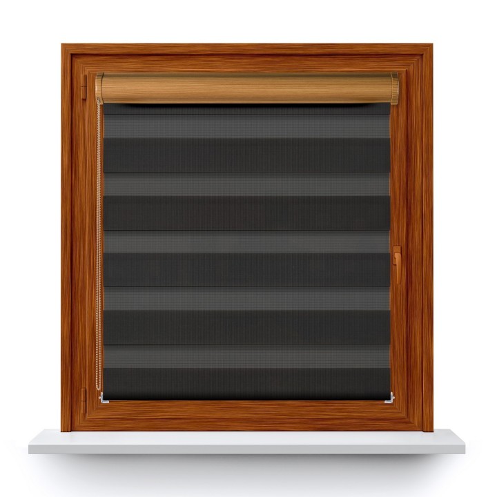 Roleta w kasecie PCV Dzień Noc Przyciemniająca Classic z prowadnicą Czarna 107