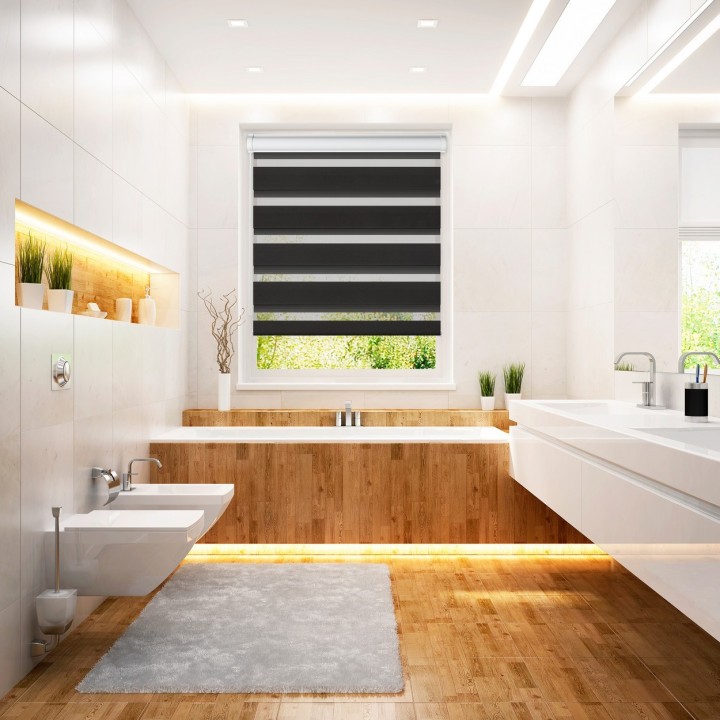 Roleta w kasecie PCV Dzień Noc Przyciemniająca Classic z prowadnicą Czarna 107