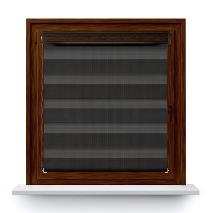 Roleta w kasecie PCV Dzień Noc Przyciemniająca Classic z prowadnicą Czarna 107