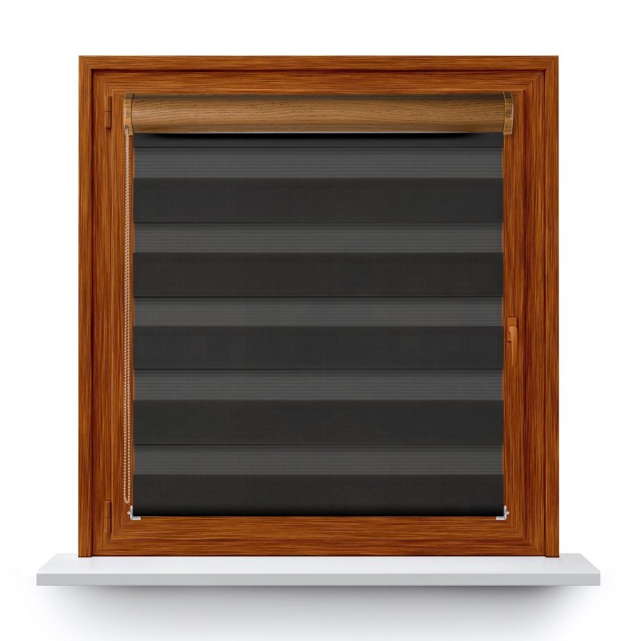 Roleta w kasecie PCV Dzień Noc Przyciemniająca Classic z prowadnicą Czarna 107