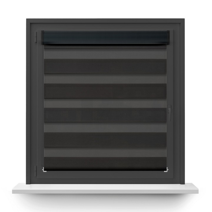 Roleta w kasecie PCV Dzień Noc Przyciemniająca Classic bez prowadnic Czarna 107