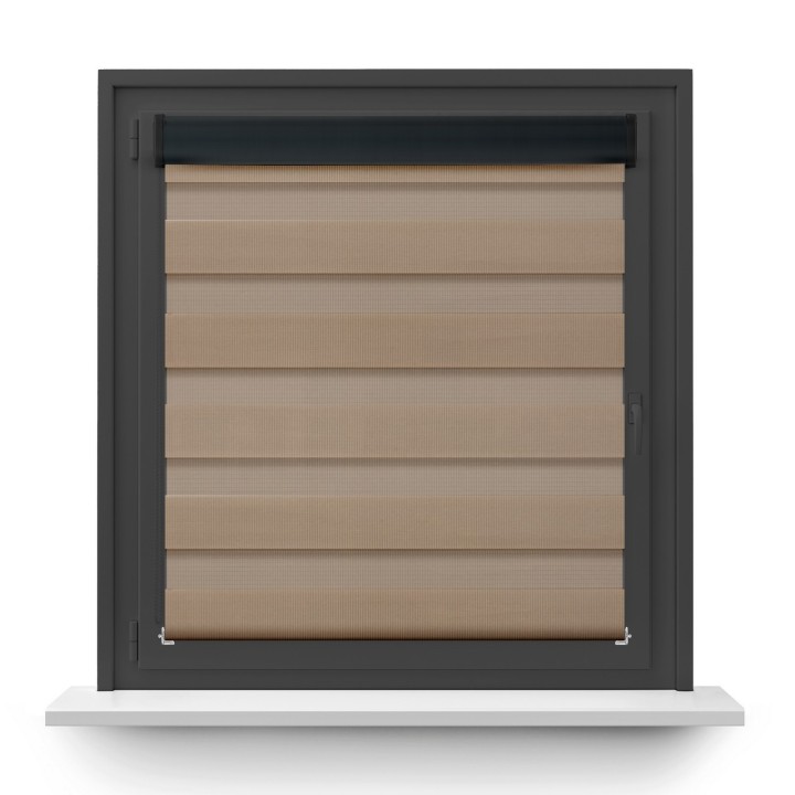 Roleta w kasecie PCV Dzień Noc Przyciemniająca Classic z prowadnicą Ciemnobeżowa 2