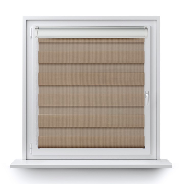 Roleta w kasecie PCV Dzień Noc Przyciemniająca Classic z prowadnicą Ciemnobeżowa 2