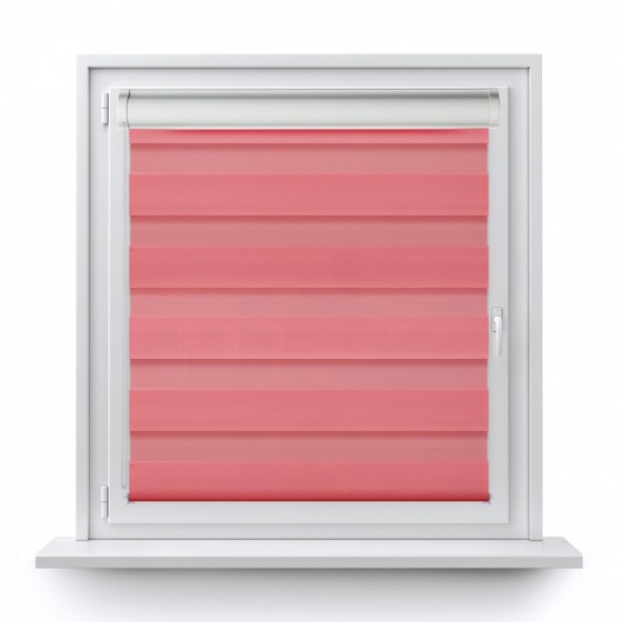 Roller blind in PVC cassette Day-Night Classic pink 604
