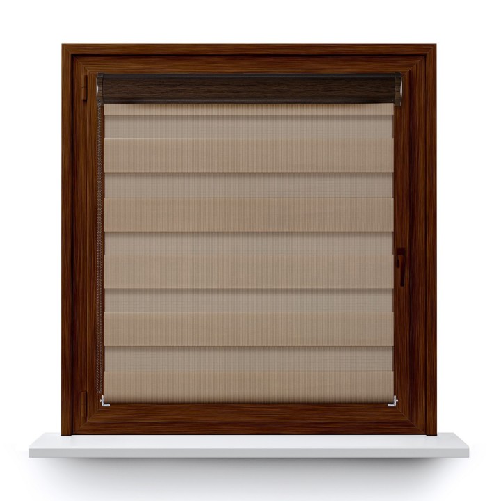 Roleta w kasecie PCV Dzień Noc Przyciemniająca Classic bez prowadnic Ciemnobeżowa 2