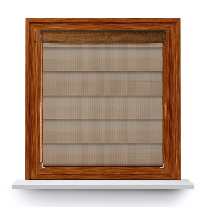 Roleta w kasecie PCV Dzień Noc Przyciemniająca Classic bez prowadnic Ciemnobeżowa 2