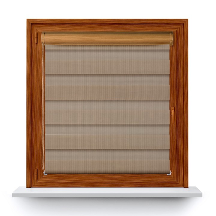 Roleta w kasecie PCV Dzień Noc Przyciemniająca Classic bez prowadnic Ciemnobeżowa 2