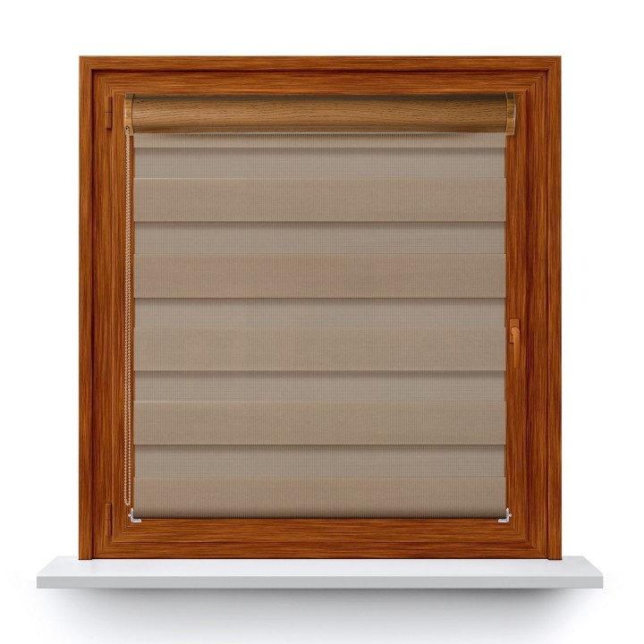 Roleta w kasecie PCV Dzień Noc Przyciemniająca Classic bez prowadnic Ciemnobeżowa 2