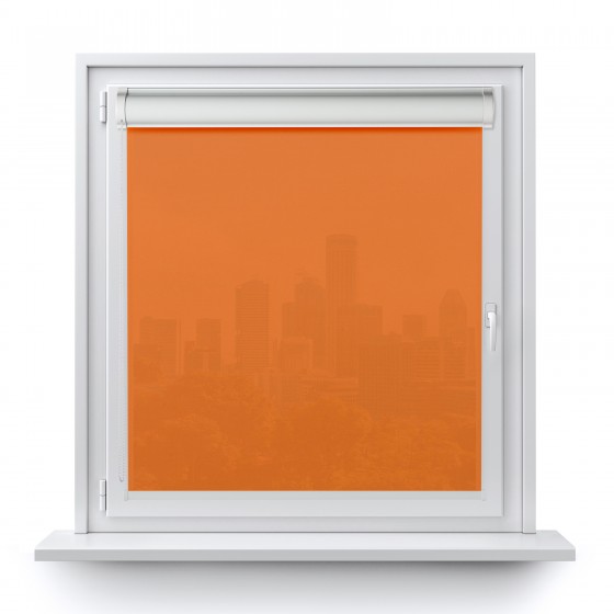 Roller blind in PVC cassette with a guide orange 508