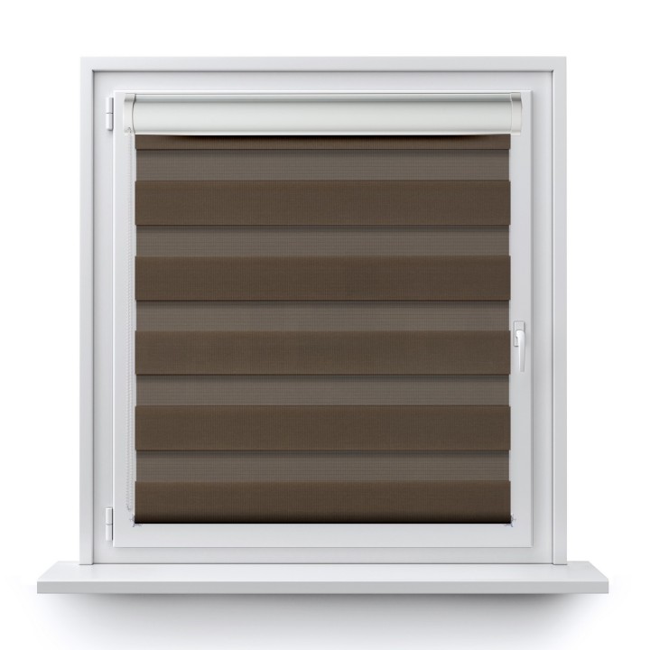 Roleta w kasecie PCV Dzień Noc Przyciemniająca Classic bez prowadnic Brązowa 6