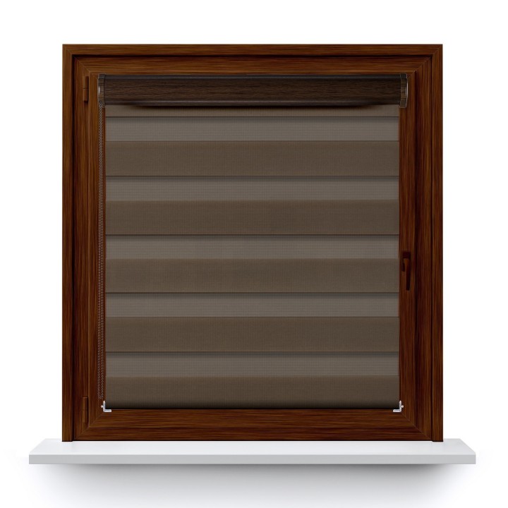 Roleta w kasecie PCV Dzień Noc Przyciemniająca Classic bez prowadnic Brązowa 6