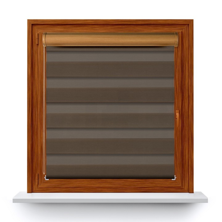 Roleta w kasecie PCV Dzień Noc Przyciemniająca Classic bez prowadnic Brązowa 6