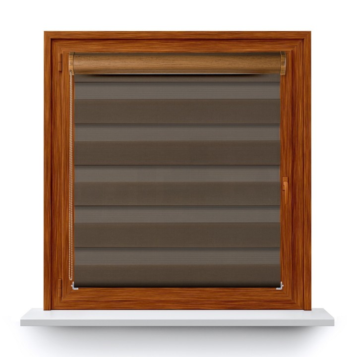 Roleta w kasecie PCV Dzień Noc Przyciemniająca Classic bez prowadnic Brązowa 6