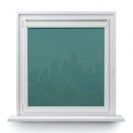 Roller blind in PVC cassette with a guide turquoise 536