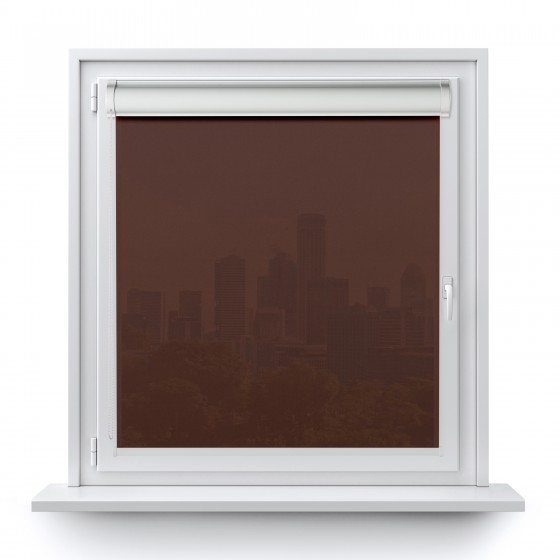 Roller blind in PVC cassette with a guide brown 524