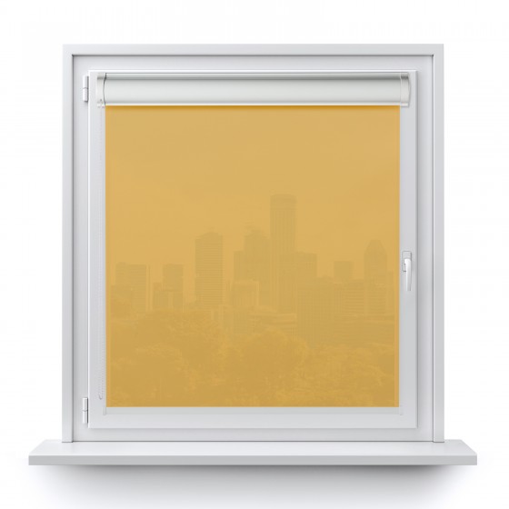 Roller blind in PVC cassette with a guide yellow 512