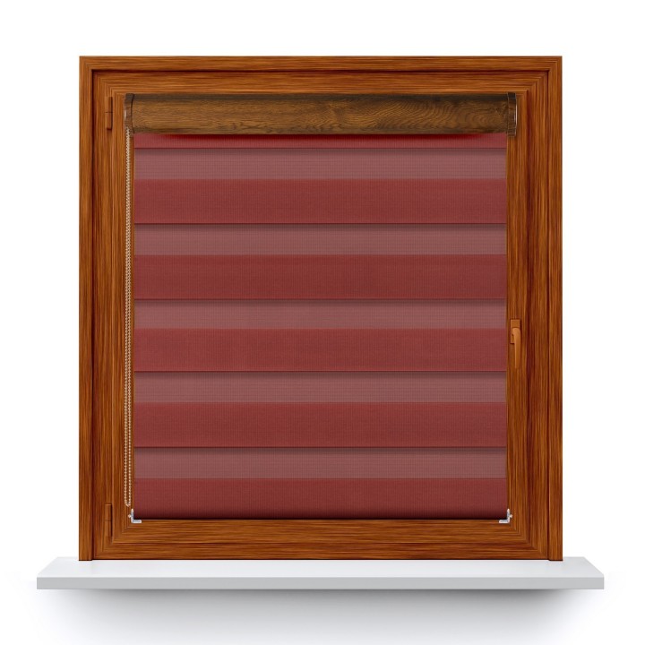 Roleta w kasecie PCV Dzień Noc Przyciemniająca Classic z prowadnicą Brązowa 1217