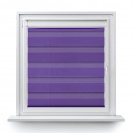 Roller blind in PVC cassette with guide Day-Night Classic purple 608