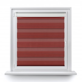 Roller blind in PVC cassette with guide Day-Night Classic brown 1217