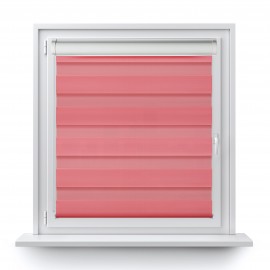 Roller blind in PVC cassette with guide Day-Night Classic pink 604