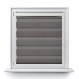 Roller blind in PVC cassette with guide Day-Night Classic gray 1220