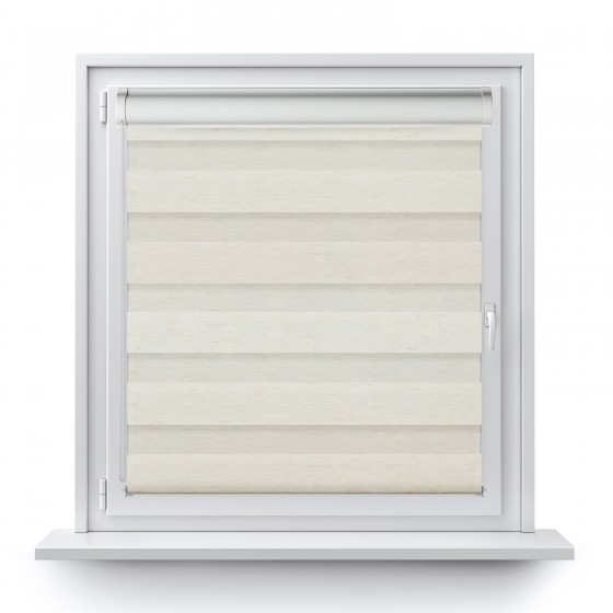 Roller blind in PVC cassette with guide Day-Night Classic straw 08