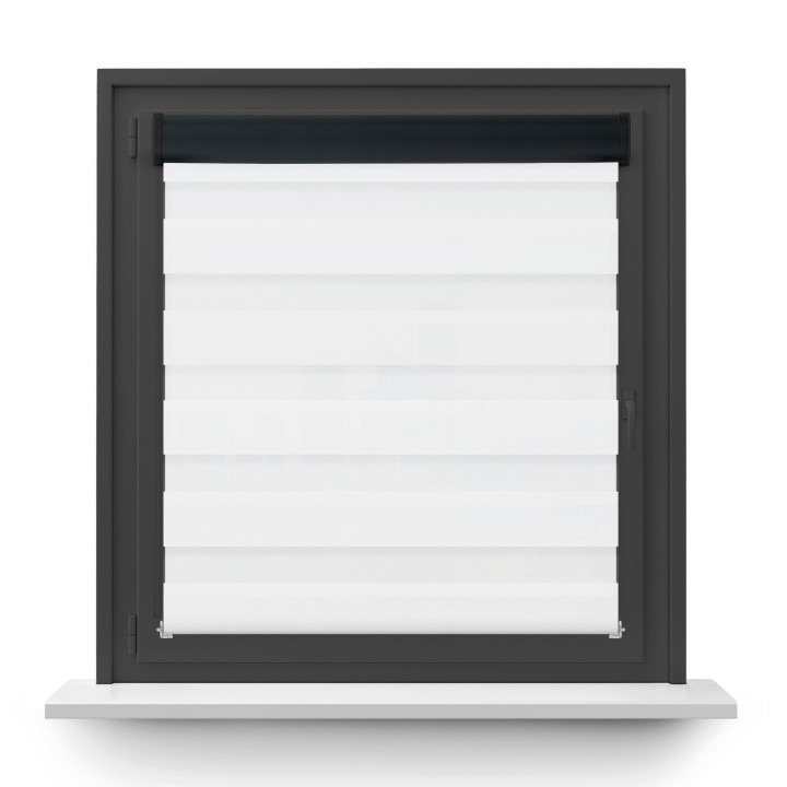 Roleta w kasecie PCV Dzień Noc Przyciemniająca Classic z prowadnicą Biała 1