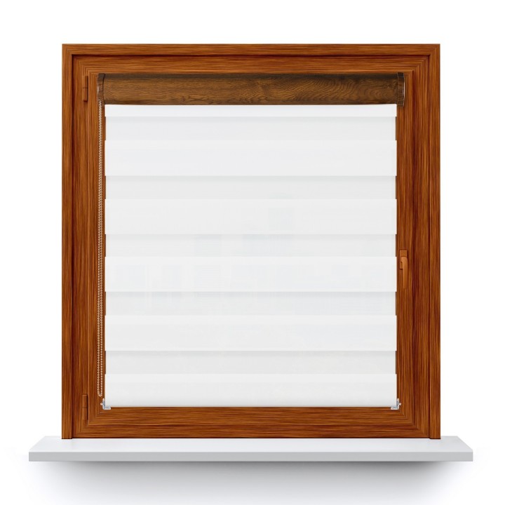 Roleta w kasecie PCV Dzień Noc Przyciemniająca Classic z prowadnicą Biała 1