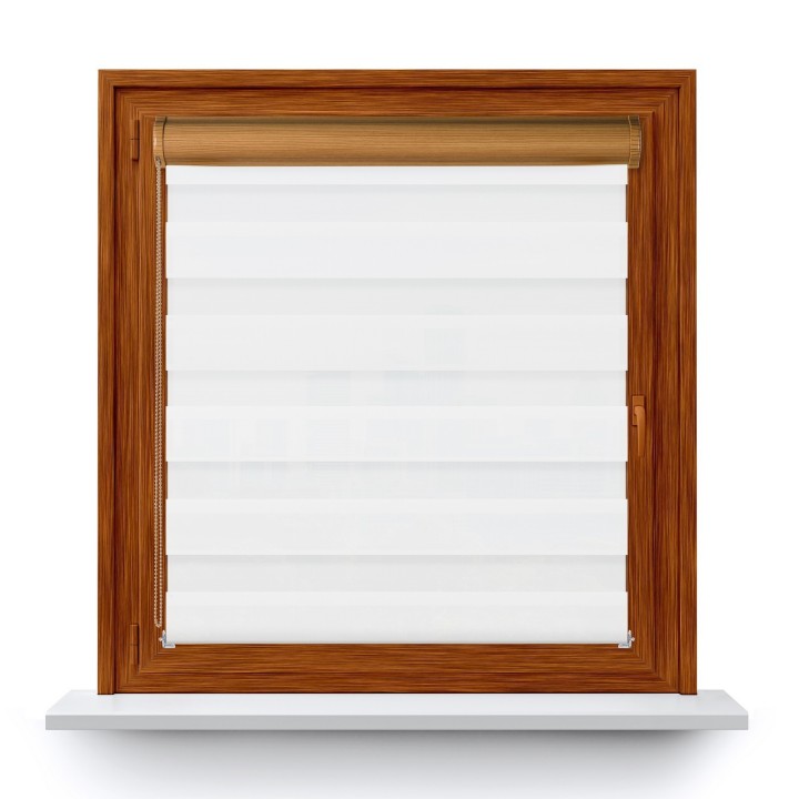 Roleta w kasecie PCV Dzień Noc Przyciemniająca Classic z prowadnicą Biała 1