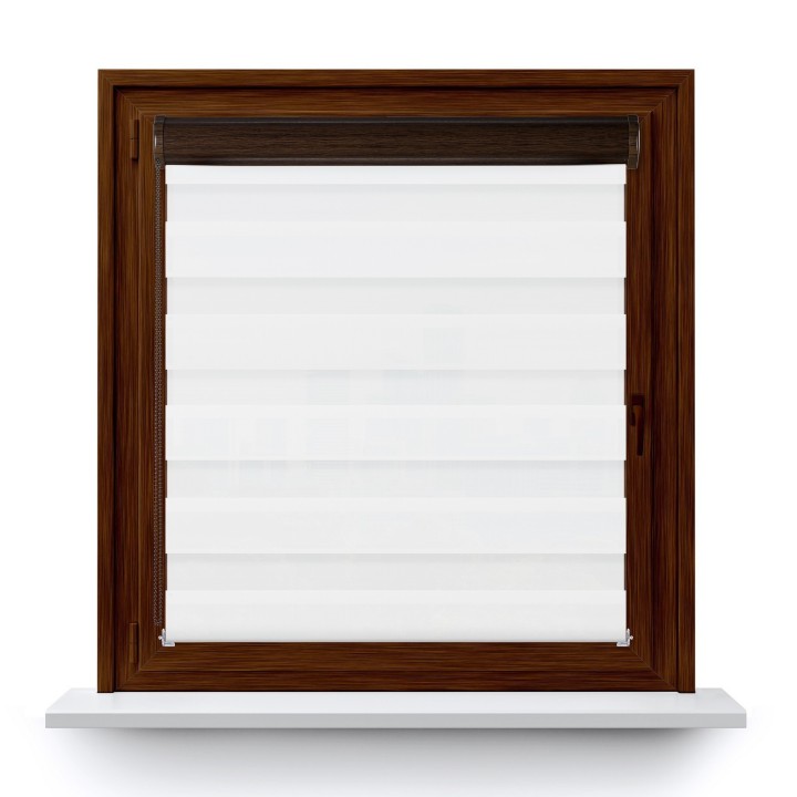 Roleta w kasecie PCV Dzień Noc Przyciemniająca Classic bez prowadnic Biała 1