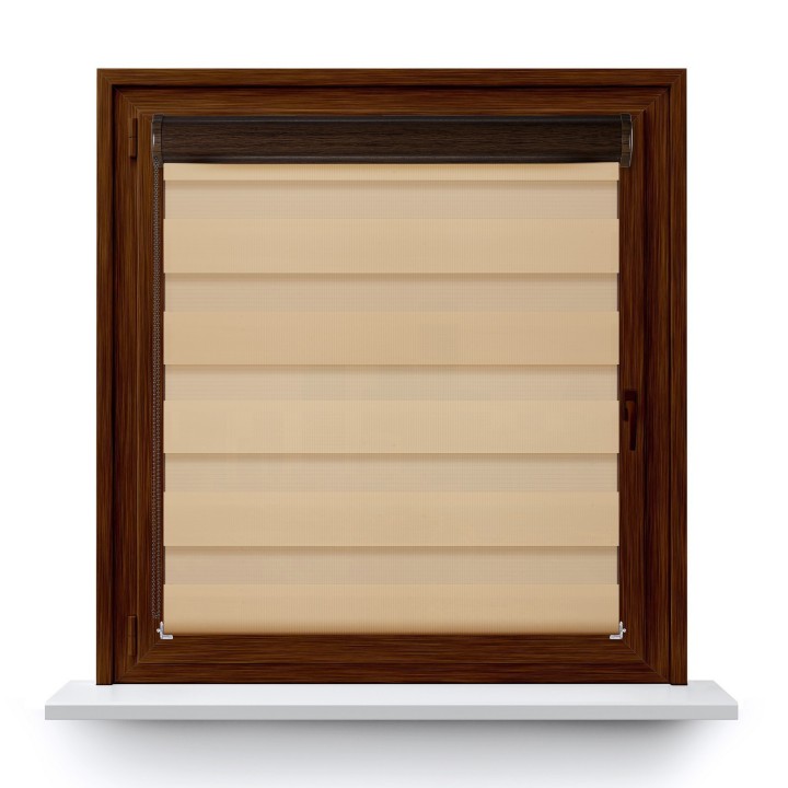 Roleta w kasecie PCV Dzień Noc Przyciemniająca Classic z prowadnicą Beżowa 9