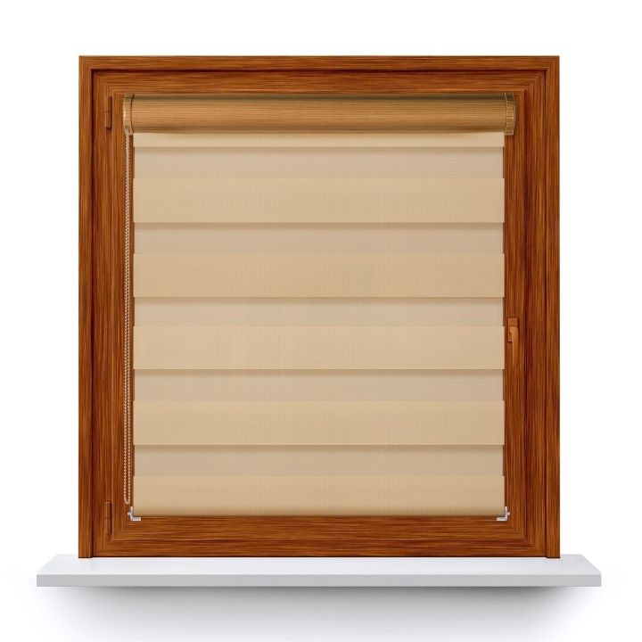 Roleta w kasecie PCV Dzień Noc Przyciemniająca Classic z prowadnicą Beżowa 9