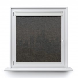 Roller blind in PVC cassette with a guide melange black 738