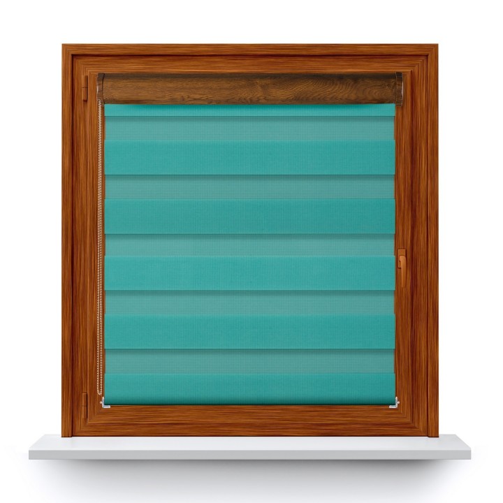 Roleta w kasecie PCV Dzień Noc Przyciemniająca Classic bez prowadnic Turkusowa 1208