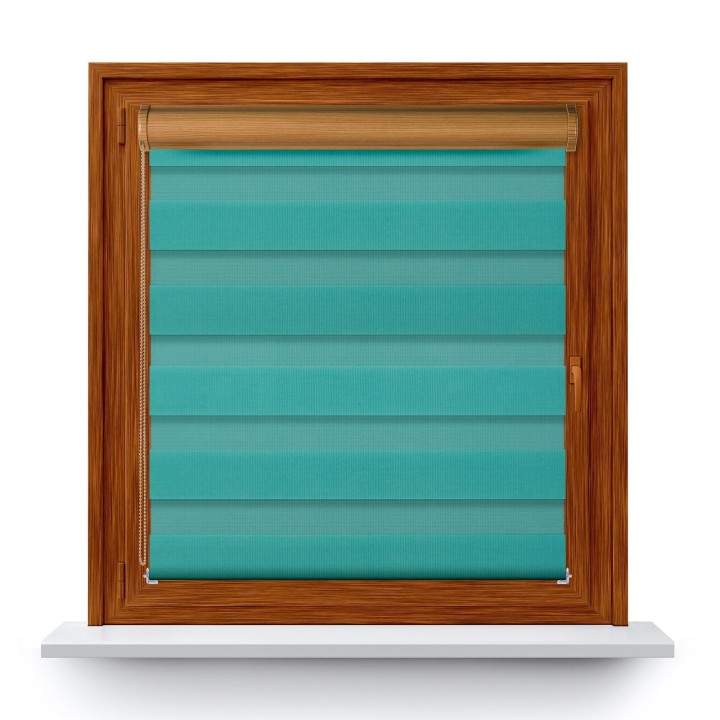 Roleta w kasecie PCV Dzień Noc Przyciemniająca Classic bez prowadnic Turkusowa 1208