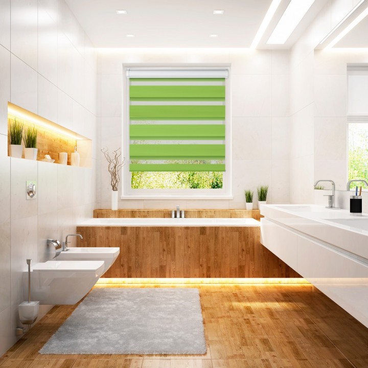 Roleta w kasecie PCV Dzień Noc Przyciemniająca Classic z prowadnicą Zielona Ag312