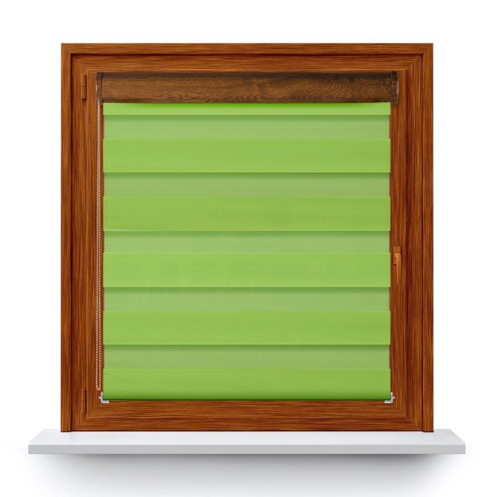 Roleta w kasecie PCV Dzień Noc Przyciemniająca Classic z prowadnicą Zielona Ag312