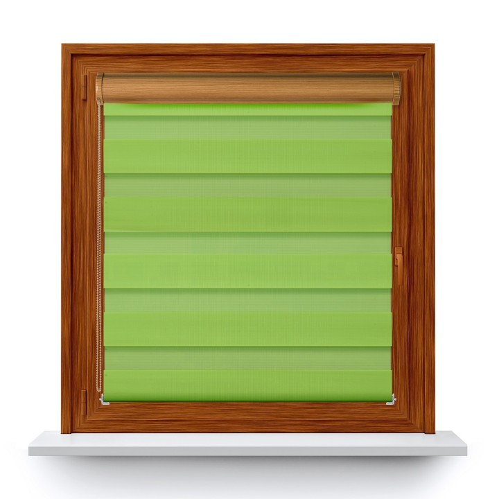 Roleta w kasecie PCV Dzień Noc Przyciemniająca Classic z prowadnicą Zielona Ag312