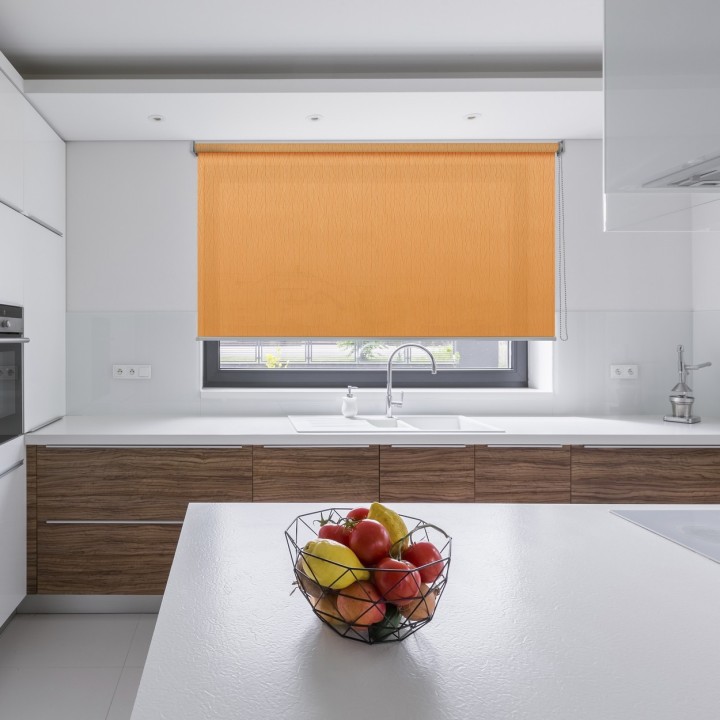 Roleta wolnowisząca Gładka Przyciemniająca Bambus Pomarańczowa 327