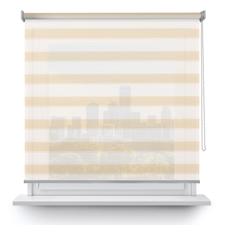 Roleta wolnowisząca Gładka Przyciemniająca Ex Paski Beżowa 74