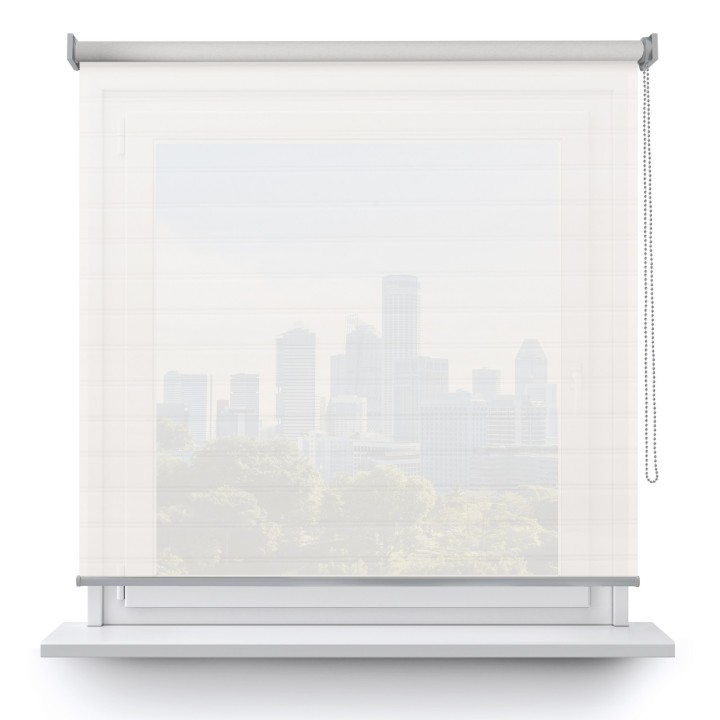 Roleta wolnowisząca Gładka Przyciemniająca Ex Paski Biała 71